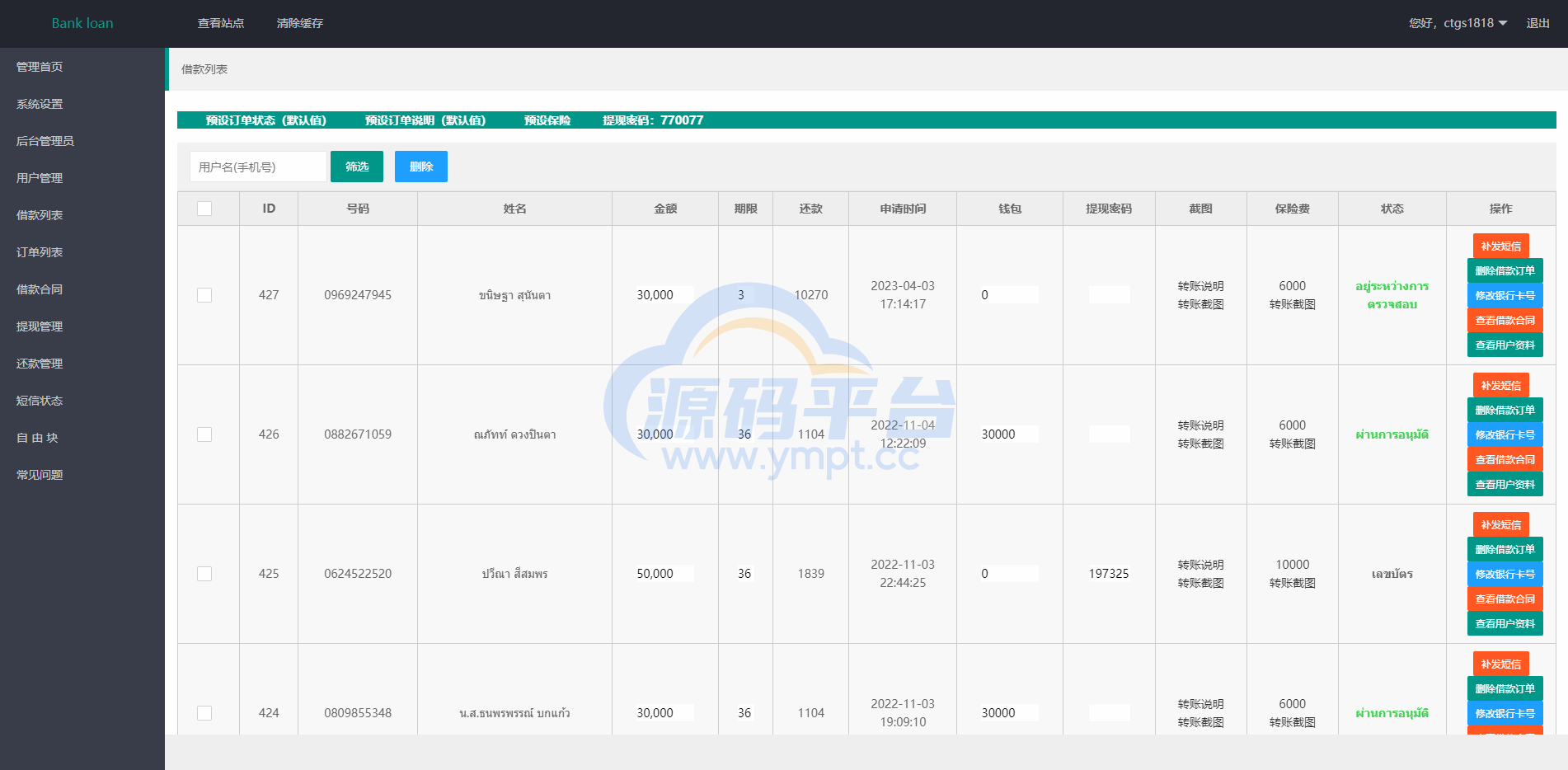 图片[15]-运营版泰语贷款系统/海外贷款系统/小额套路贷款源码 - 源码平台网-源码平台网