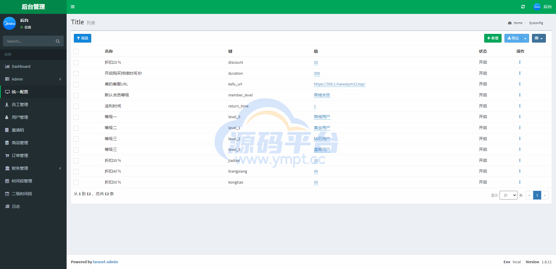 图片[15]-二开版美的优惠卷投资系统/奢饰品投资返利/代理后台 - 源码平台网-源码平台网