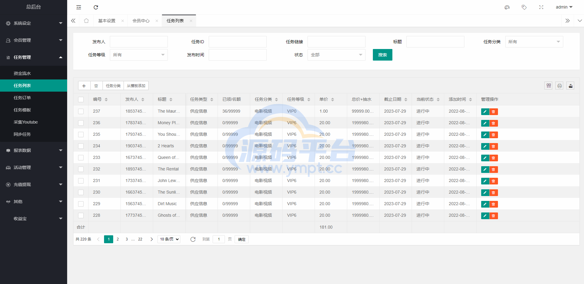 图片[20]-海外多语言电影任务系统/电影投资刷单源码 - 源码平台网-源码平台网