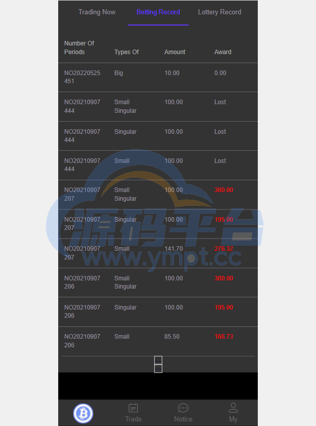 图片[2]-开源版黑色UI游戏竞猜系统/虚拟币大小单双竞猜下注/USDT充值 - 源码平台-源码平台