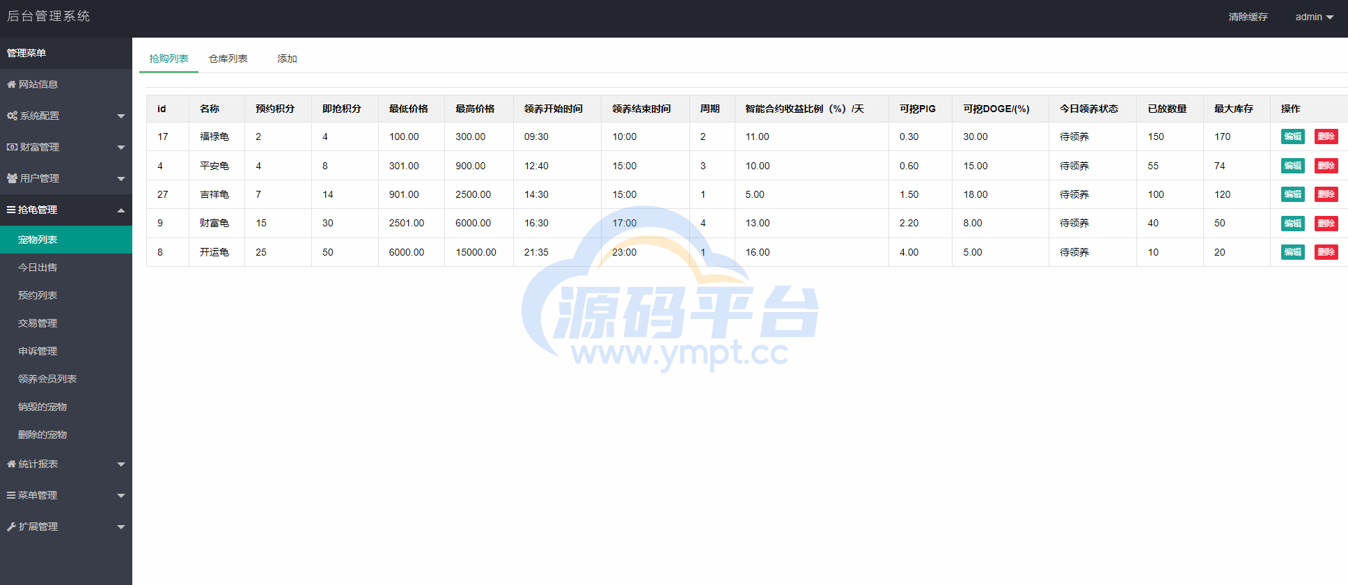 图片[7]-开源版区块链养成系统/宠物投资/区块链神龟联盟系统 - 源码平台-源码平台