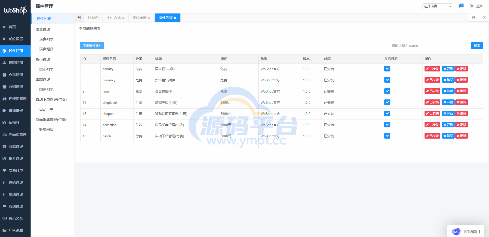 图片[17]-全套WoShop多商户跨境电商系统/付费插件/多语言/国际支付 - 源码平台-源码平台