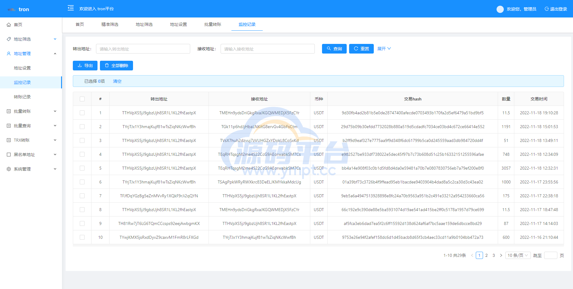 图片[2]-TRX波场转账广告/TRX小额转账广告/地址余额交易监控 - 源码平台-源码平台