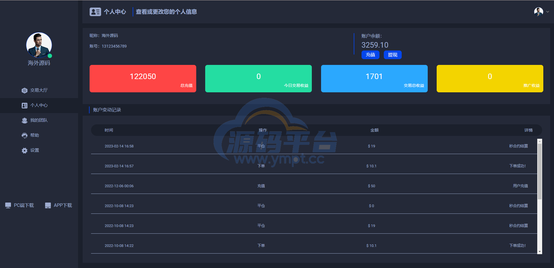 图片[12]-全新UI微交易系统/微盘秒合约源码/PC版微盘/虚拟币交易所源码 - 源码平台-源码平台