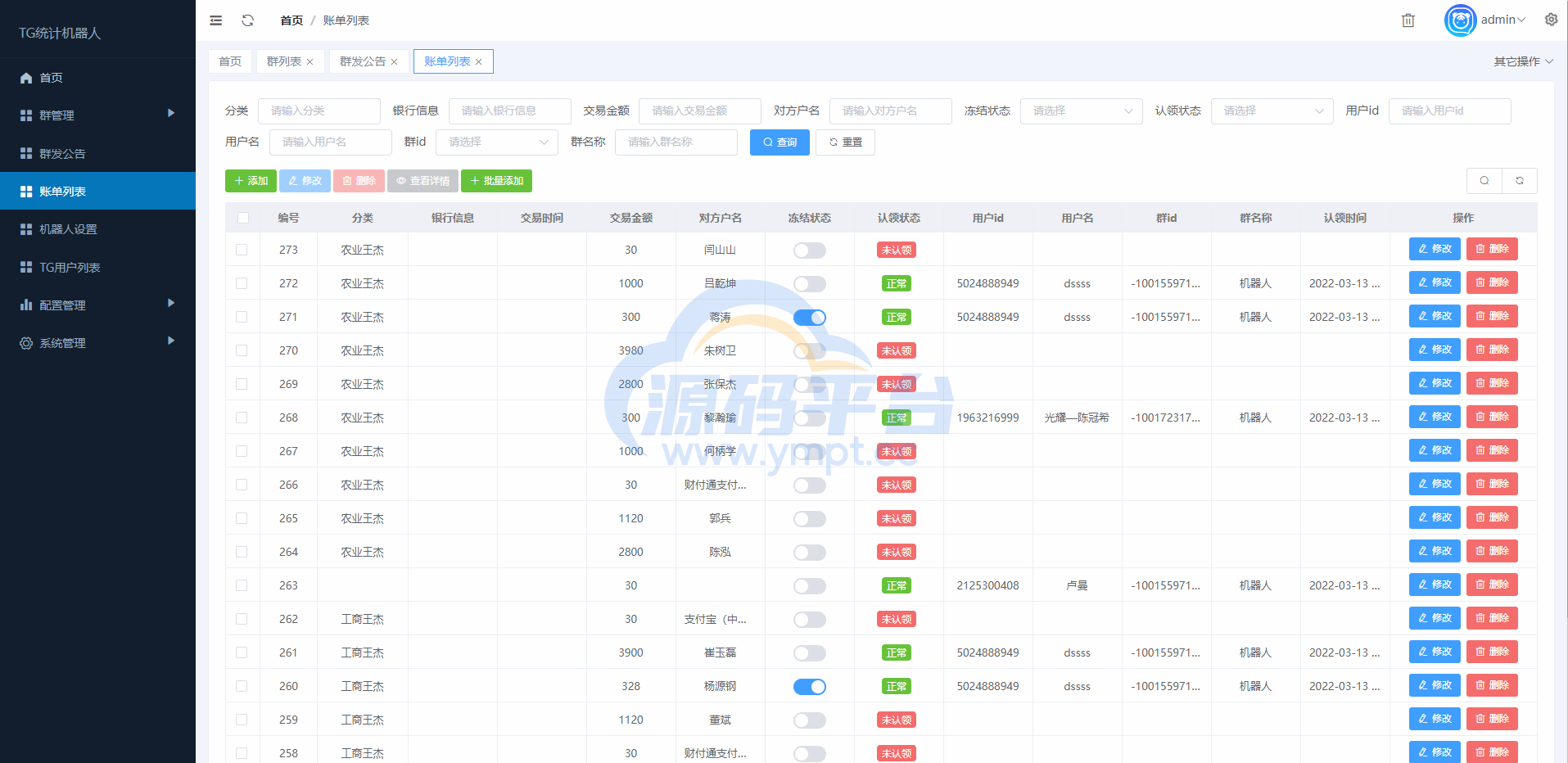 图片[3]-新版TG统计机器人/Telegram记账机器人/自动记账 - 源码平台-源码平台
